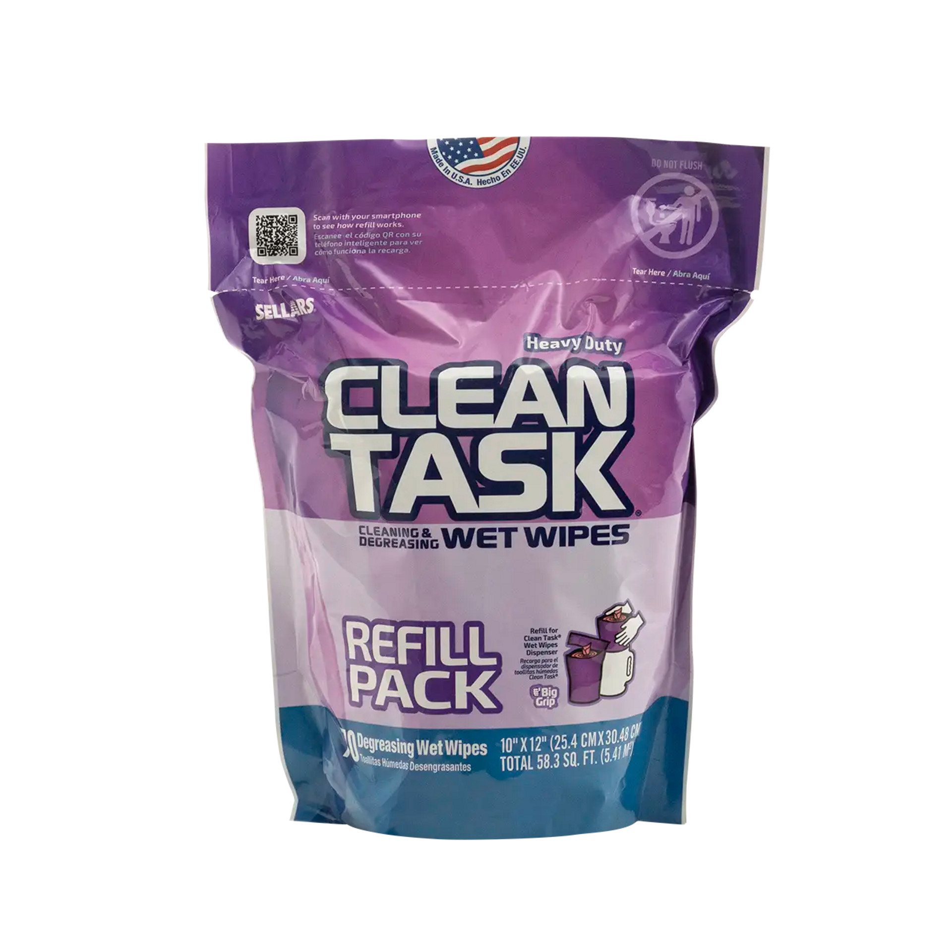 Clean Task Degreasing Wet Wipes - Refill Pack - Cleaning Supplies